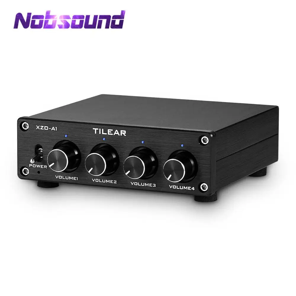 4 канальный аналоговый аудио коммутатор Nobsound 1 в выхода без потерь RCA сплиттер VOL