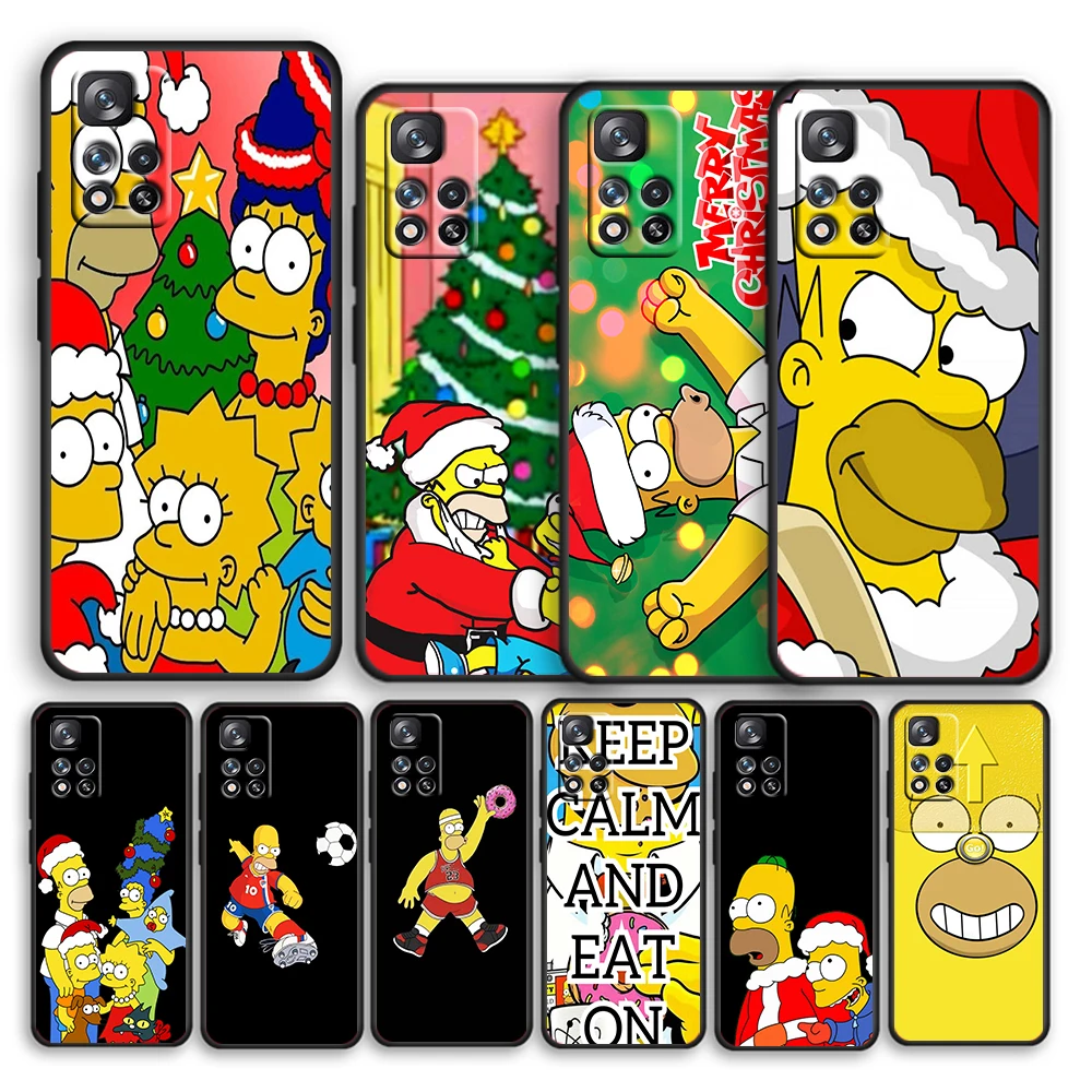 

The Simpsons Christmas For Xiaomi Redmi Note 11 10T 5G 9T 9S 8T 7 6 Pro Max Plus 5A 4 Silicone Soft Black Phone Case