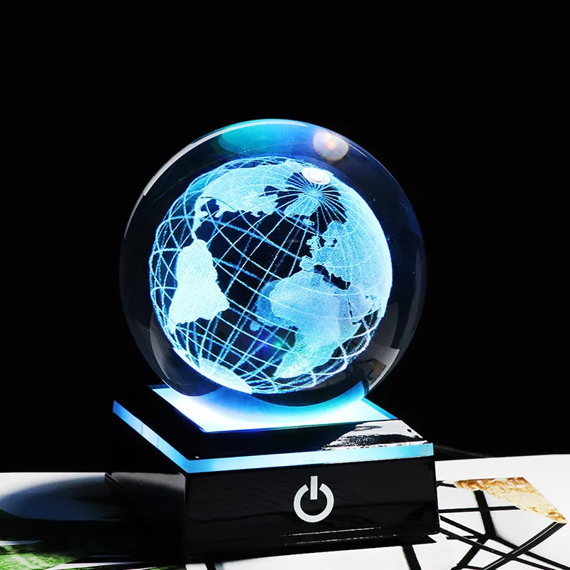 

8cm Solar System Planet Globe Crystal Ball Decorative Balls for Centerpieces Christmas Spheres Snow Sphere Stand World Map Globe