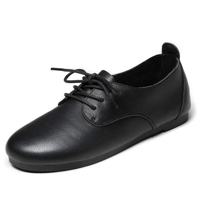 

Leather soft sole flat heel shoes women's 2021 spring soft skin simple white light women's shoes casual single shoes