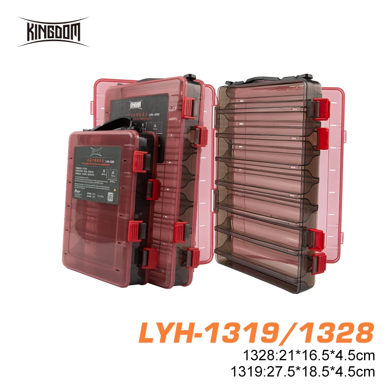 

Kingdom Fishing Tackle Boxes Multifunctional Storage Plastic Case Lures Hooks Double Side High Strength Tackle Box For Fishing
