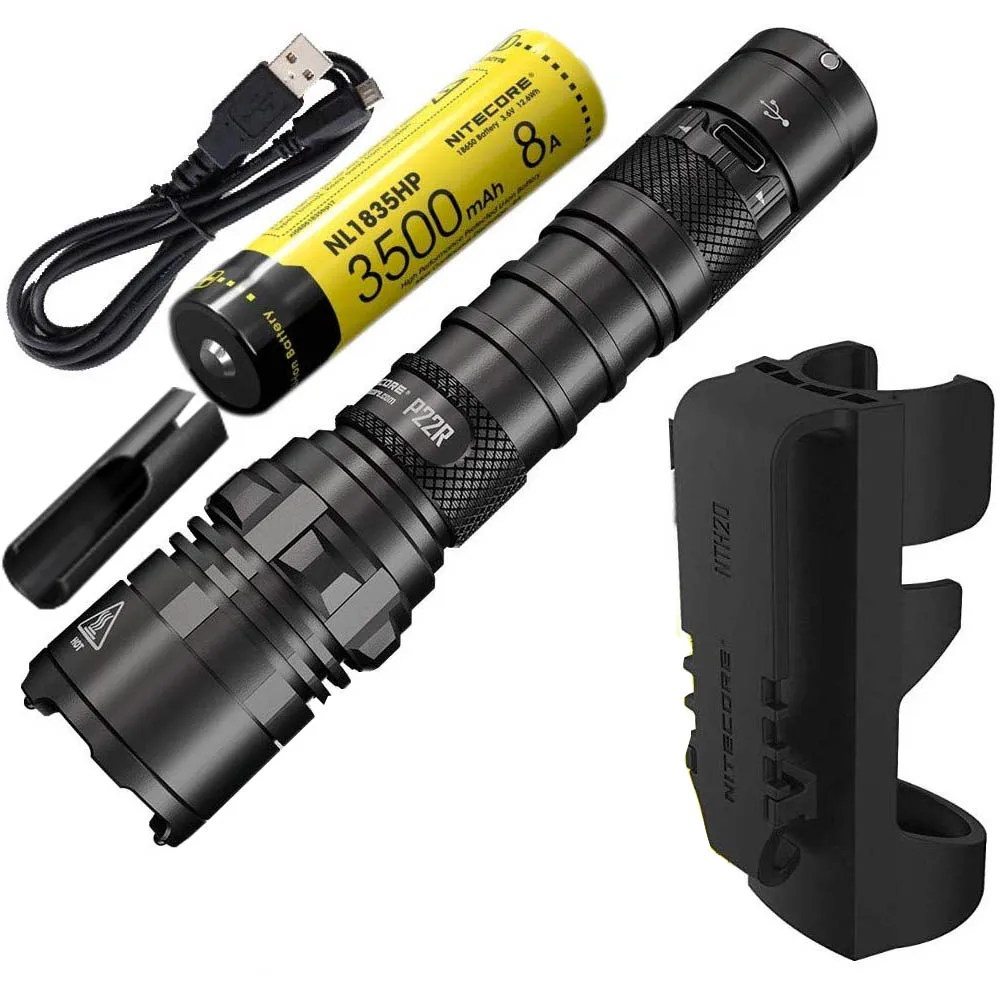 Перезаряжаемая USB вспышка NITECORE P22R светильник hp35 HD белый свет макс. 1800 люмен броск