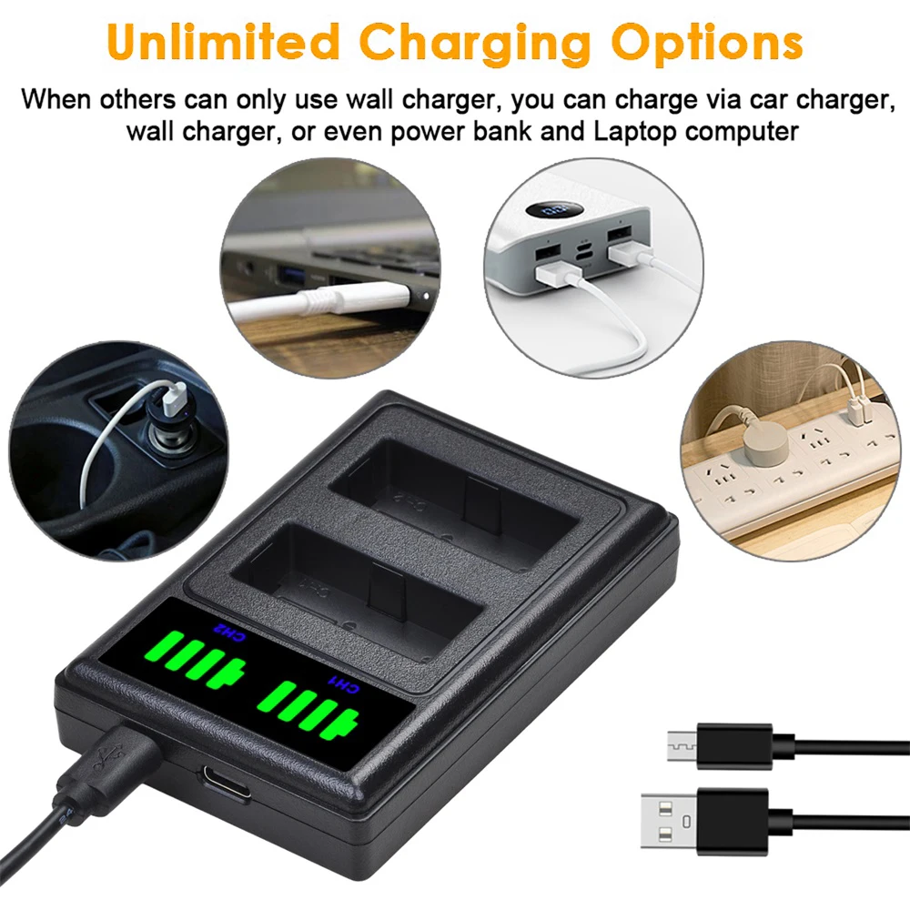 

1300mAh NP-W126 NP-W126S Battery +LED Dual Charger with type C Port for Fuji X100F XA10 XA7 XA5 XA3 XA2 XA1 XE2 XE2S XPro1 XPro2