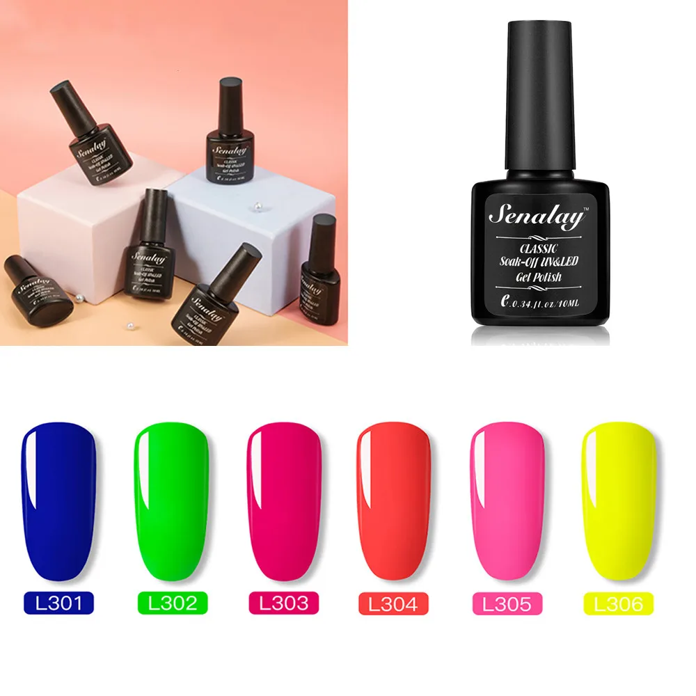 6/12 цветов Гель лак для ногтей неоновый УФ маникюра Полупостоянный полигель