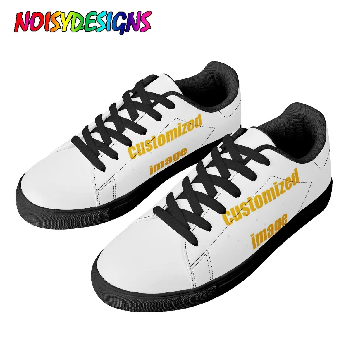 

NOISYDESIGNS Custom Printed Men Shoes Skateboard Shoes Classic Wild Couple Casual Shoes White Black Shoes Unisex Sneakers