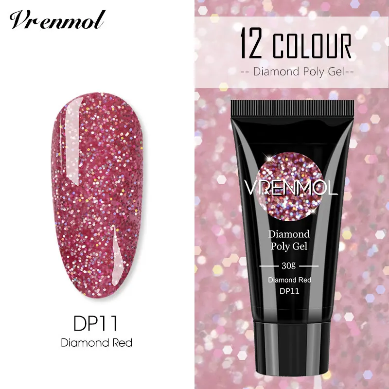 30ml DP11 Vrenmol Poly гель Semic Перманентный не чистый лак верхнее Базовое покрытие гель лак верхнее покрытие Базовое покрытие основа прозрачный гель лак - Цвет: 30ml DP11