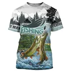 Летняя мужская футболка для рыбалки 2021 с 3D принтом и коротким рукавом, одежда для ловли карпа в стиле Харадзюку, Повседневная мода
