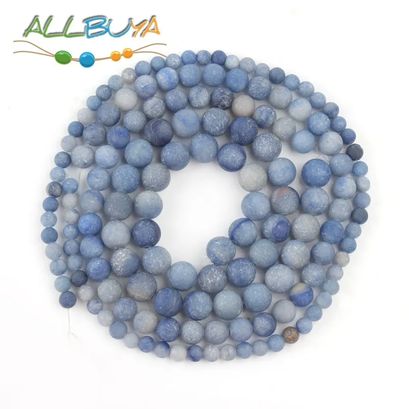 4-12 мм натуральный матовый камень тусклый Полированный синий авантюрин Бусины из