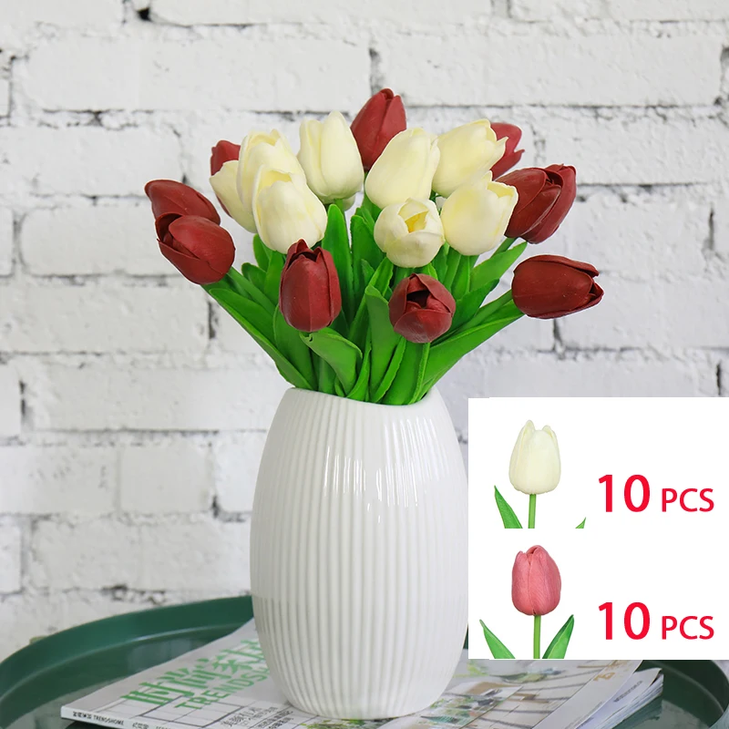 28 шт. тюльпан Флорес Искусственные цветы латекс Tulipany красота навсегда Свадебный Роскошный домашний декор осень украшения подарок на день Святого Валентина