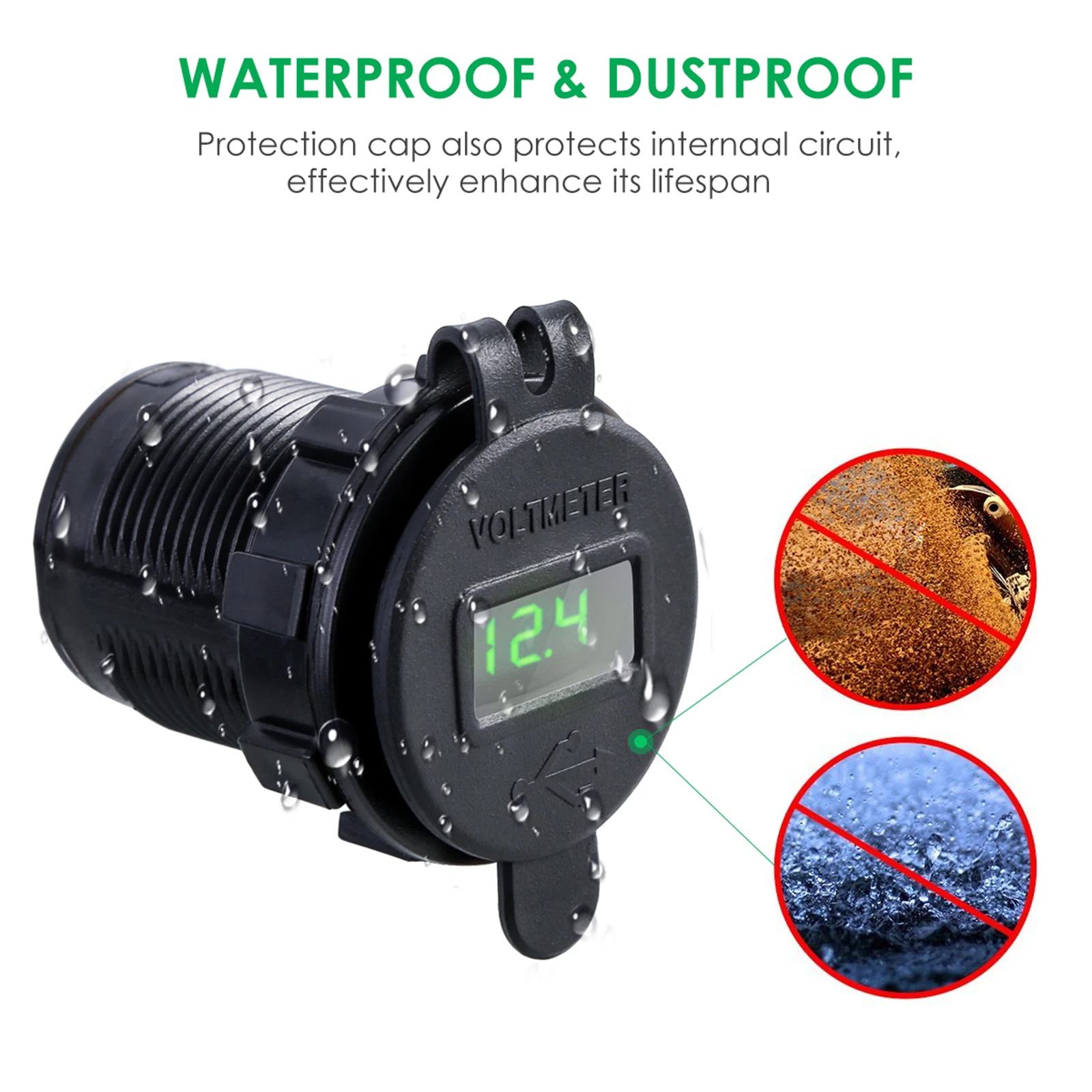 Двойное зарядное устройство USB водонепроницаемая розетка питания 2 1 А С