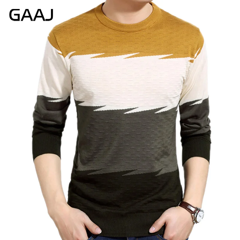 Новинка 2019 повседневный полосатый вязаный свитер Мужская одежда трикотажное