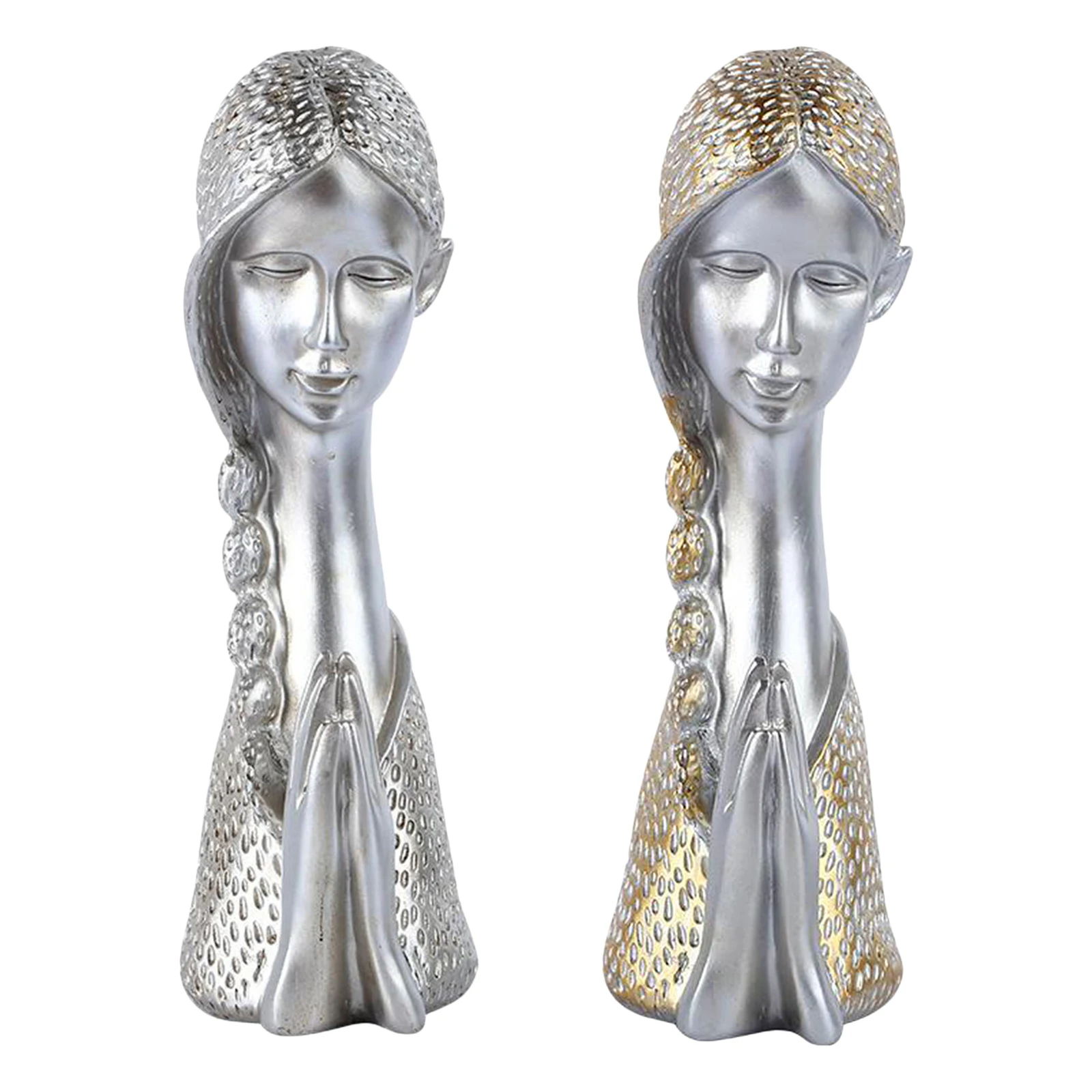 

Modern Resin Half-Length Girl Statue Figurines Home Decoration Wedding Gifts