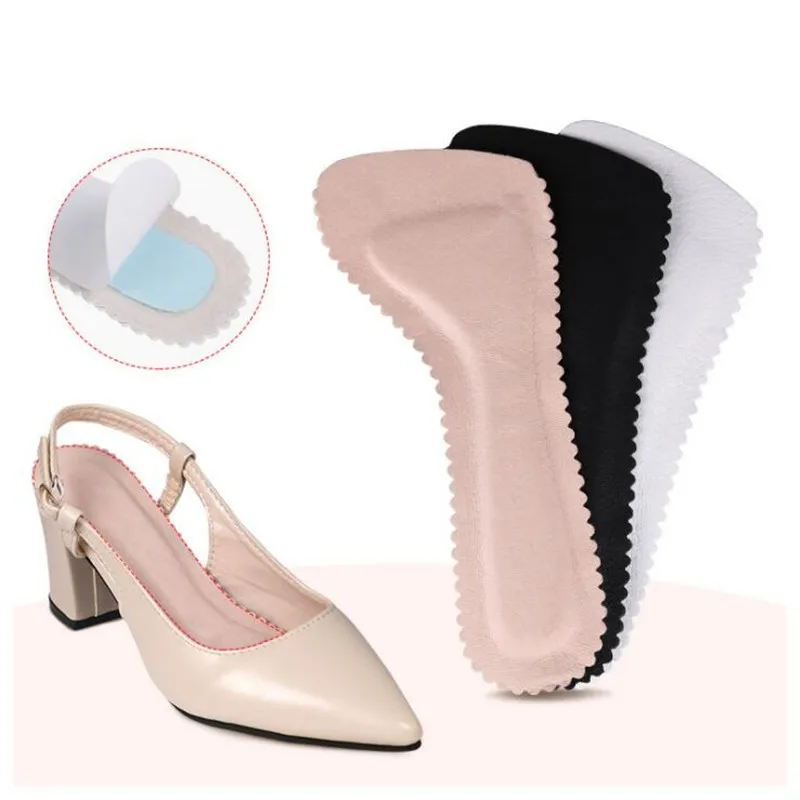 

1 Pair Leather Half Pad Feet High Heel Insoles Sweat-Absorbent Seven-Point Pad Anti-Slip Cushion Massage Inserts Foot Care Tool
