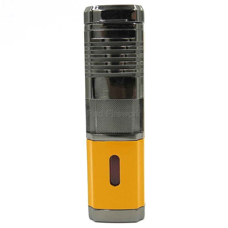 COHIBA креативный металлический сигаретный сигары 4 фонарь Jet красное пламя многоразовая ветрозащитная сигарная Зажигалка W/Встроенный сигары удар Cohiba
