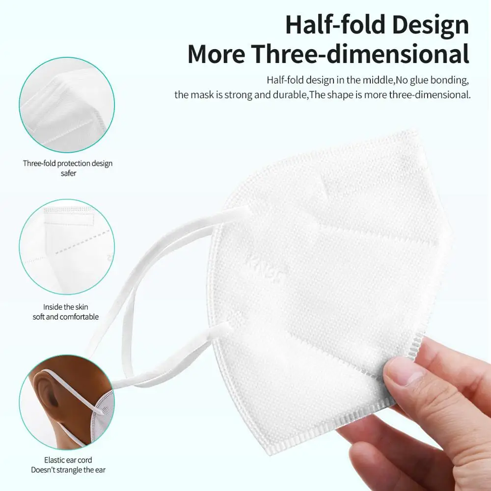 

70PCS CE FFP2 Mask Safety Dust 5 Layers Respirator Kn95Mask Face Protective KN95 Masks Mouth Reusable FPP2 FPP3 FFP3