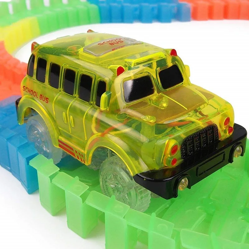 Новинка 5 упаковок электрические треки Автомобили со светодиодный Ной