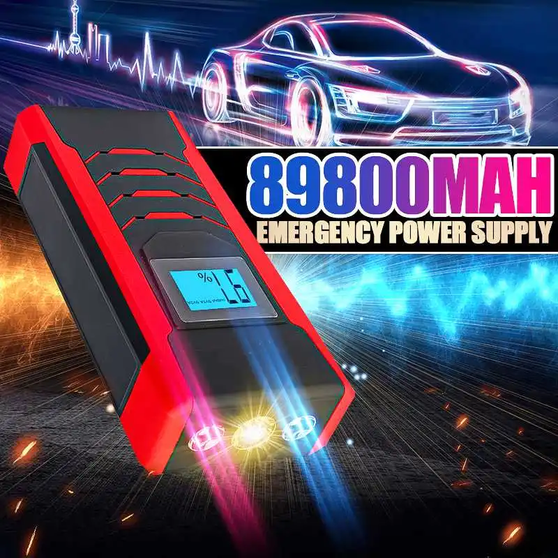 Многофункциональное пусковое устройство power Bank 89800mah 12V 800A 4USB портативный автомобильный аккумулятор бустер бензиновый дизельный зарядное устройство пусковое устройство