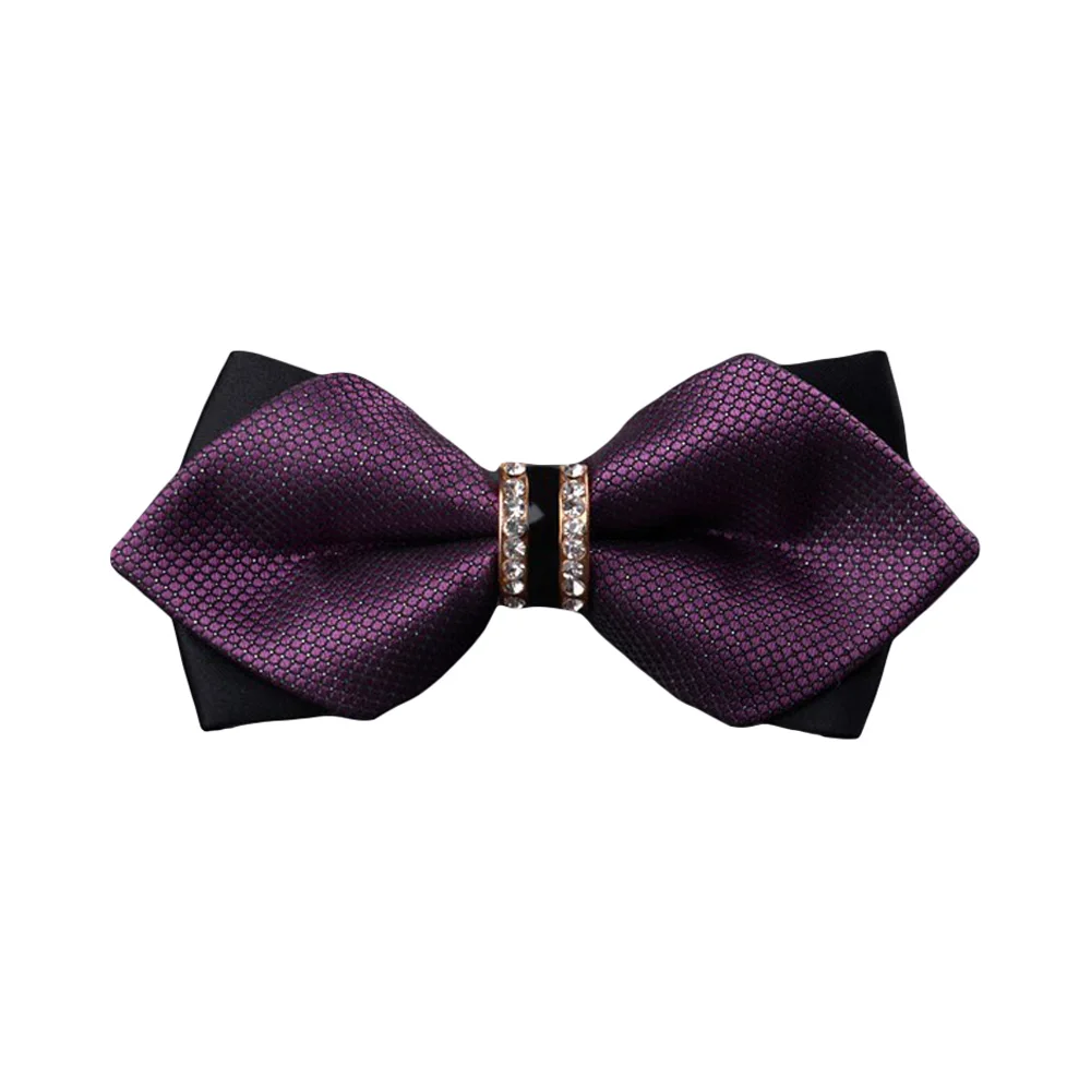 Мужской Блестящий галстук-бабочка с бриллиантовым наконечником в горошек узором