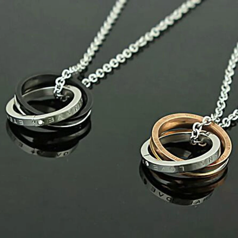 Двойное ожерелье из титановой стали японская и Южная Корея модное