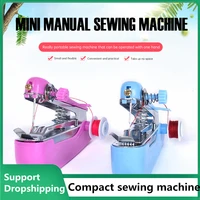 1pc portable mini manual sewing machine simple operation sewing tools sewing cloth fabric handy needlework tool home durable