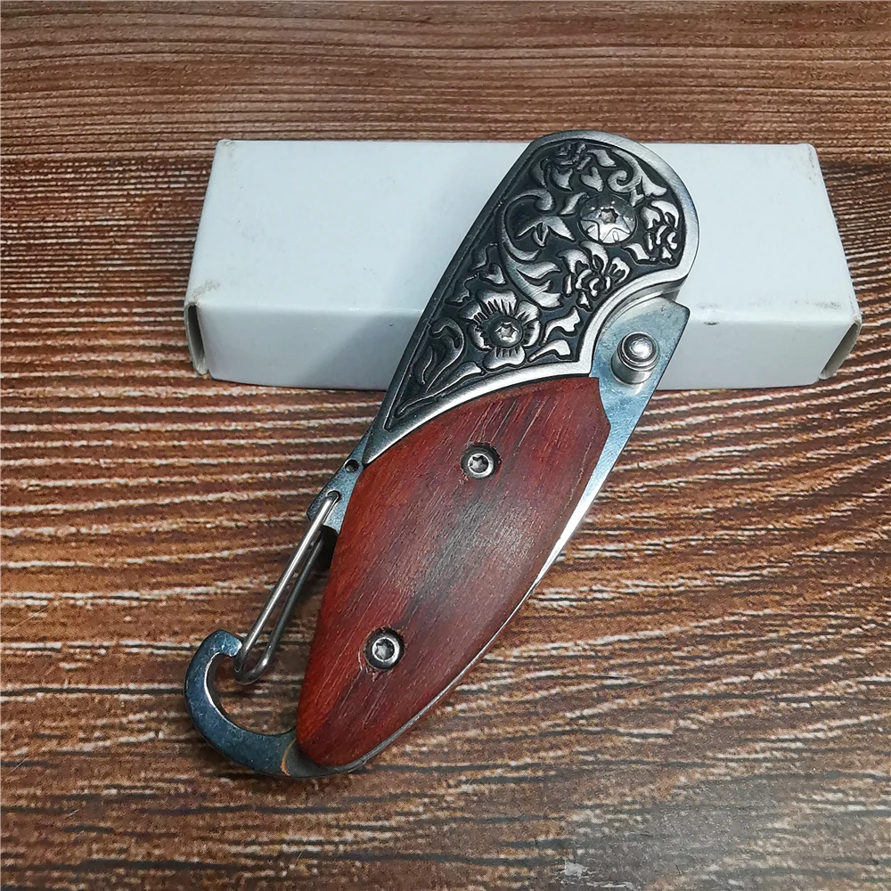 Складной нож из нержавеющей стали резная ручка карманный подходит для переноски