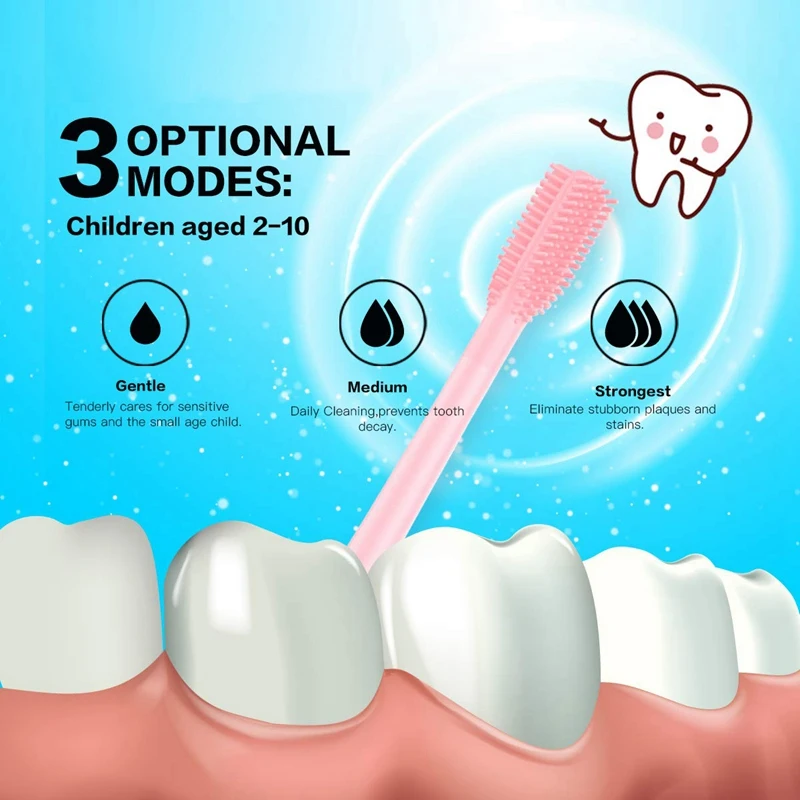 Детская Беспроводная перезаряжаемая электрическая зубная щетка звуковая милая