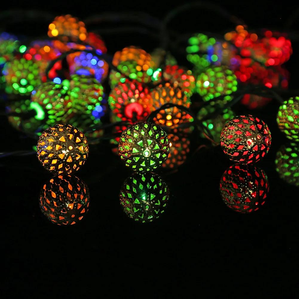 

5/7m Crystal Ball Solar Moroccan Lamp Power Led String Colorful Fairy Lights Solar Outdoor Garlands Garden Christmas Decor