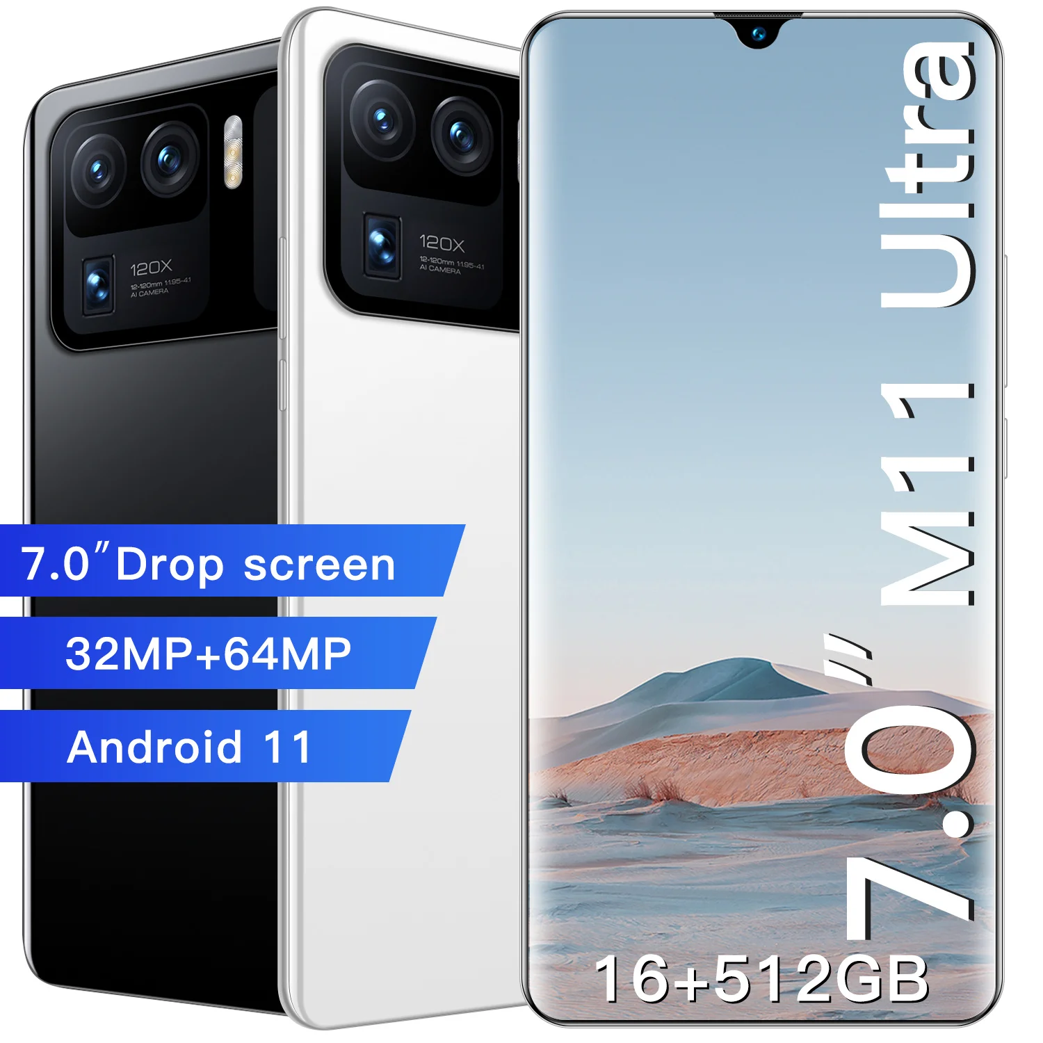 

Global Version M11 Ultra 7.0 Inch 16GB+512GB 5G Network Fingerprint ID 6800mAh Smart Phone 32+64MP Dual SIM+Micro SD Cellphones