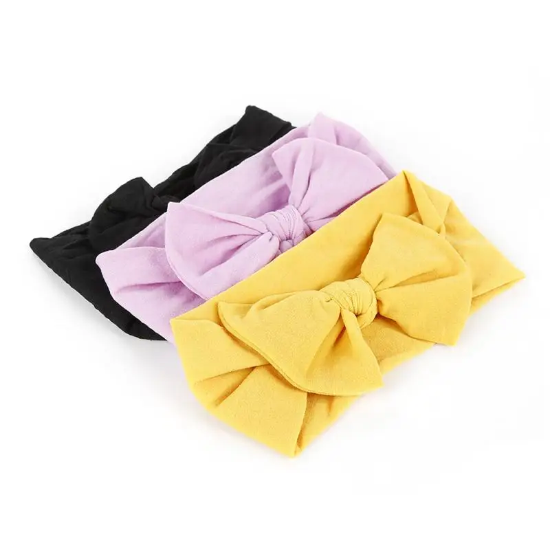 

1 piece Soft Baby Headband Elastic Knot Turban Nylon Headbands for Girls Head Wrap Newborn Bow Hairband Toddler Hair Accessories