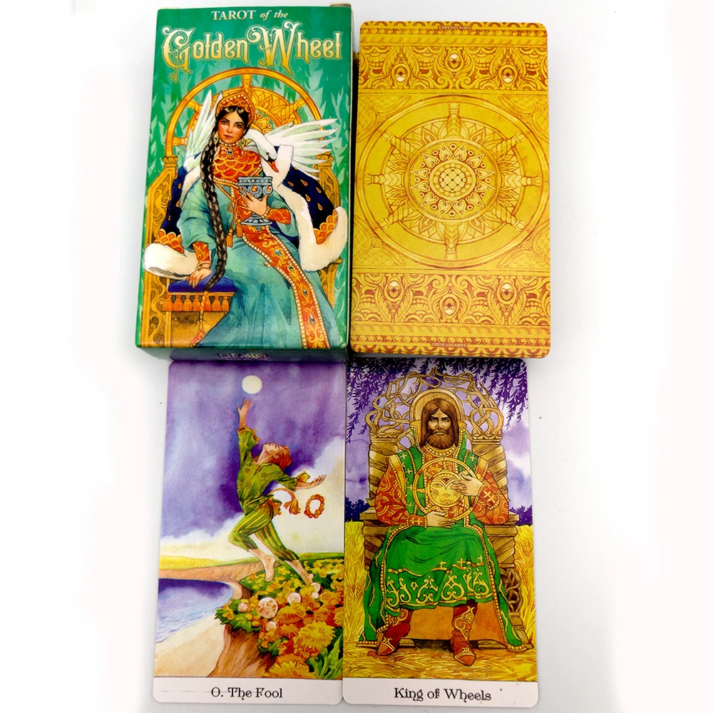 

Tarot of the Golden Wheel 78 Cards Deck English Table Deck Board Game Party Playing Card Games