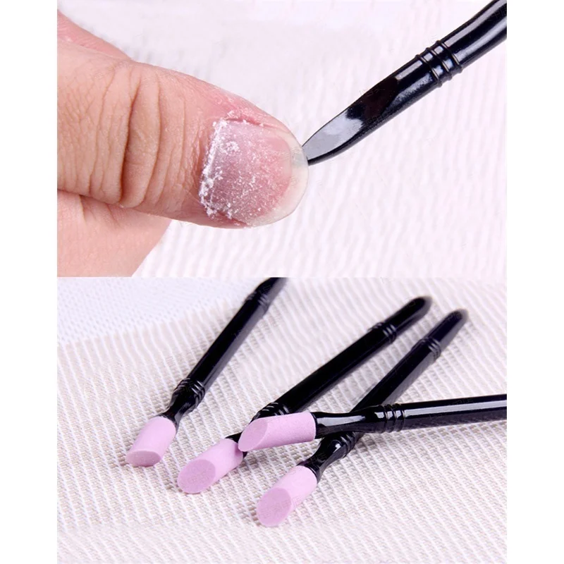 

2Pcs/Set Double-end Quartz Nail Cuticle Remover Washable Dead Skin Pusher Trimmer Manicure