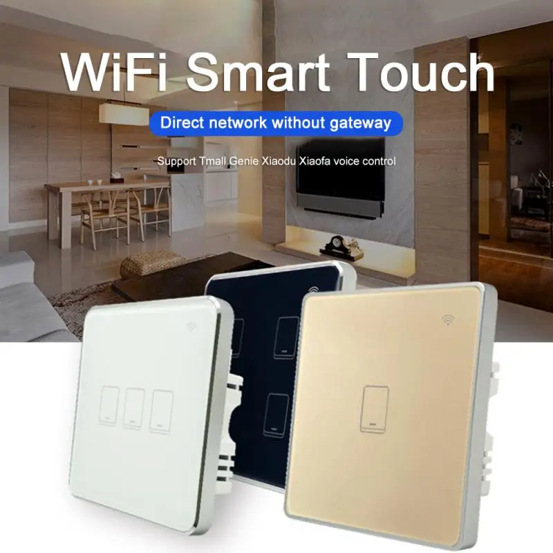 

Умный переключатель с Wi-Fi и граффити, переключатель с сенсорной панелью и голосовым управлением, с металлической рамкой, с поддержкой Alexa и ...