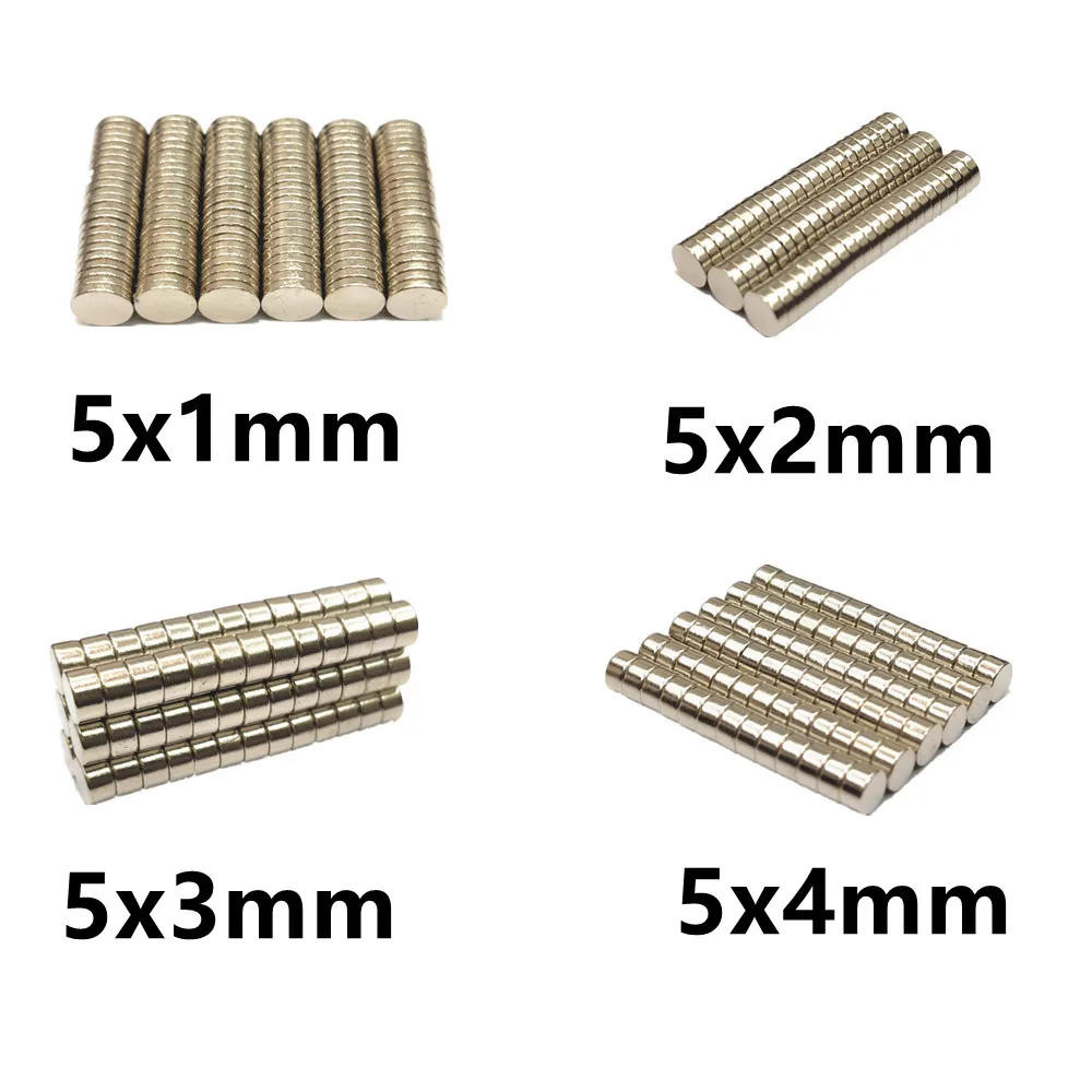 10 20 50 шт./лот NdFeB магнит 5*1 5*2 5*3 5*4 N35 дисковый Магнит 5x1 5x2 5x3 5x4 круглые магниты для