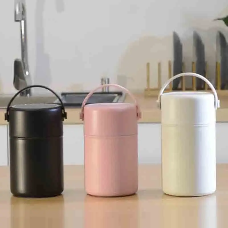 

Large-Capacity Stainless Steel Braising Beaker, Double-Layer Vacuum Braising Pot, 850/450Ml Insulated Lunch Box, Braising Pot