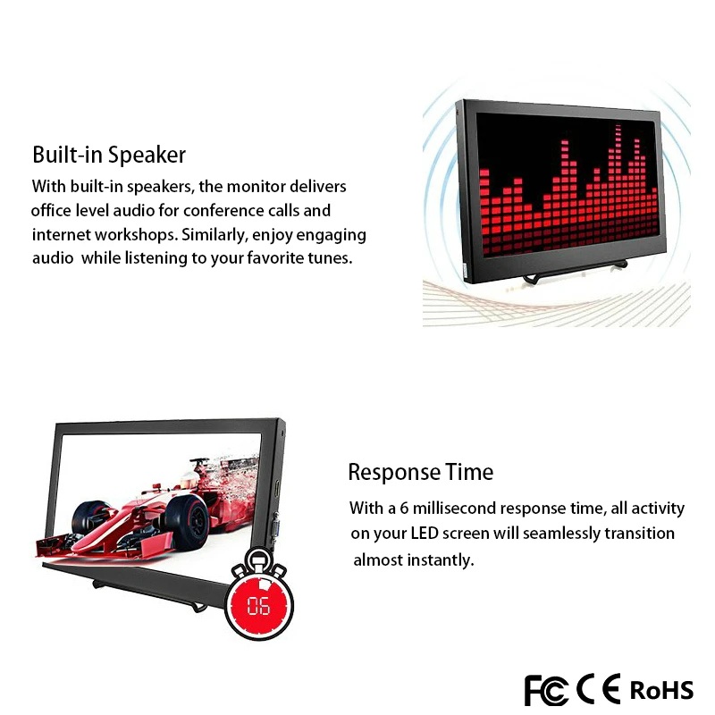 10," 1280x800 HD ЖК-экран Встроенный динамик для Raspberry Pi 3 Model B+ 3B 2B B+ с интерфейсом VGA/HDMI