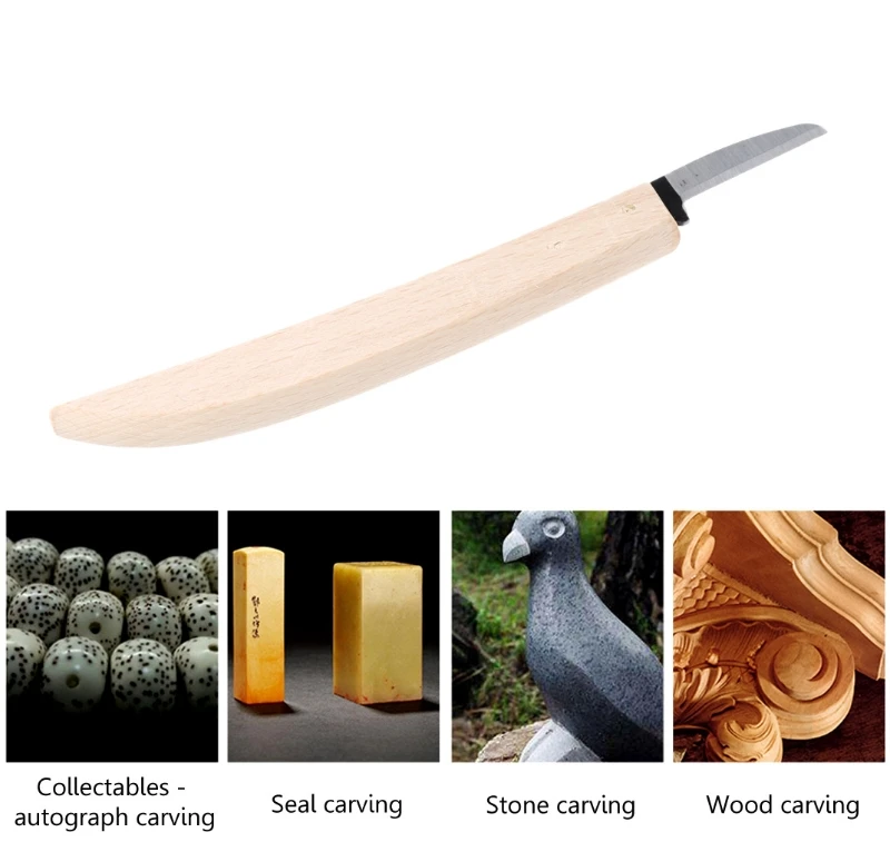 

18cm Knife Beech Wood Working Banana Type Handle Wood Carving DIY Tool