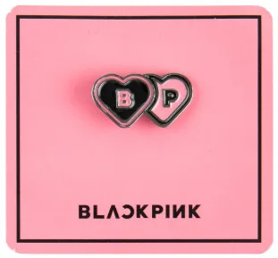 Черная розовая брошь kpop Подарочный значок металлические украшения - Цвет: C