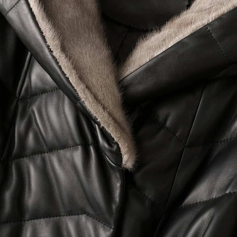 

JCHB 2021 sheepskin Spring new coat women's leather down jacket coat