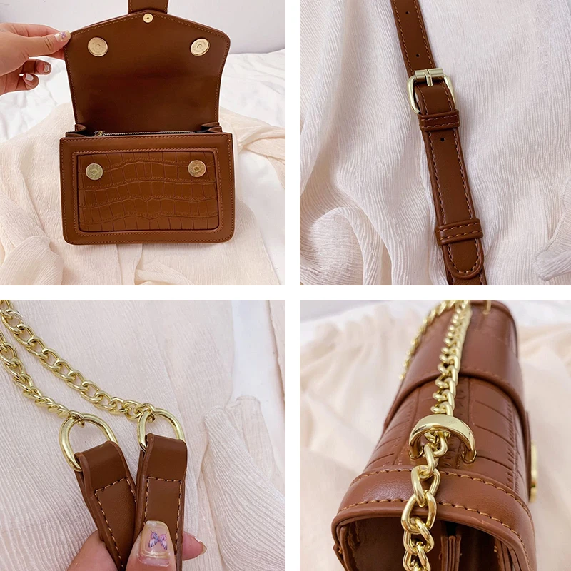 

Stone pattern Square Crossbody bag 2020 Fashion New Quality Leather Women's Designer Handbag Lock Chain Shoulder Messenger Bag