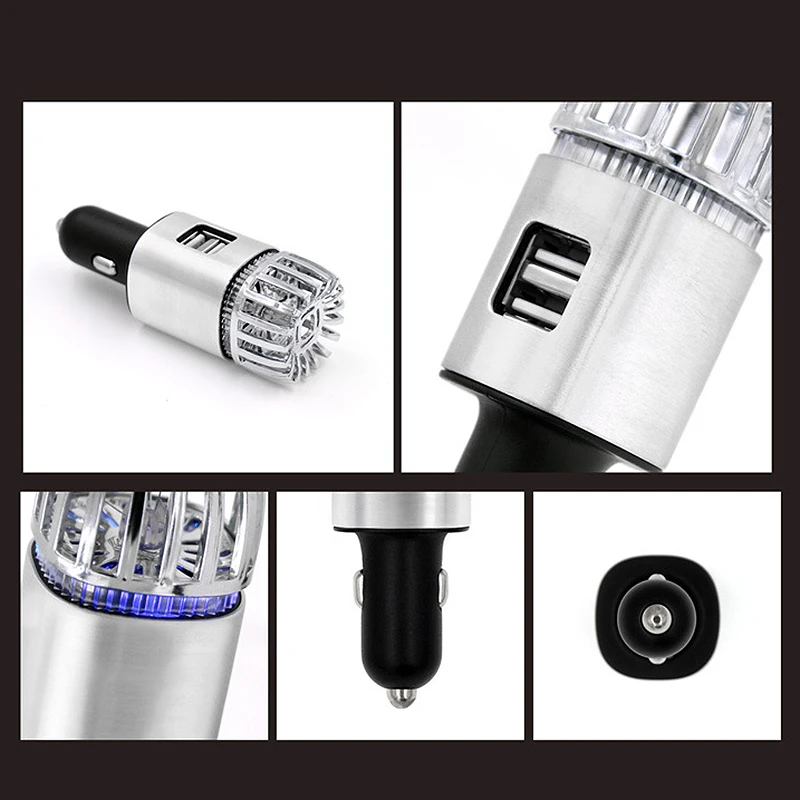 

New 2 In 1 Car 2 USB Fresh Air Ionic Purifier Oxygen Bar Ozone Ionizer