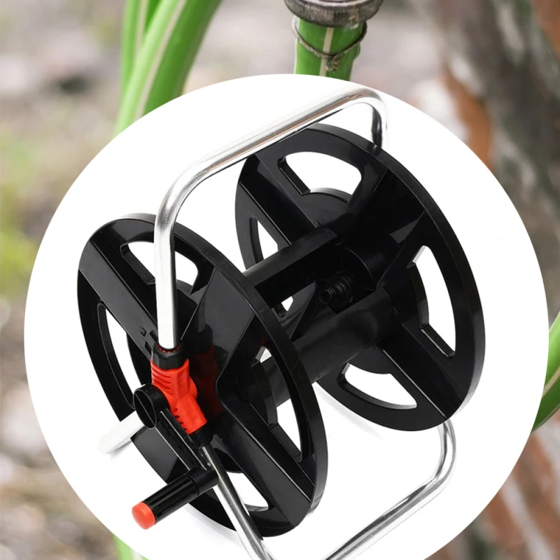 

Home Garden Water Hose Reel Holder Rack Pipe Storage Cart Gardening Water Planting Cart Aluminum Frame Irrigation Supplies