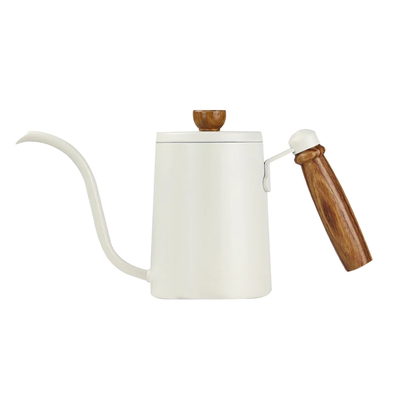 

Manual stainless steel thickened long mouth hand coffee pot with wooden handle kitchen wooden handle coffee utensils