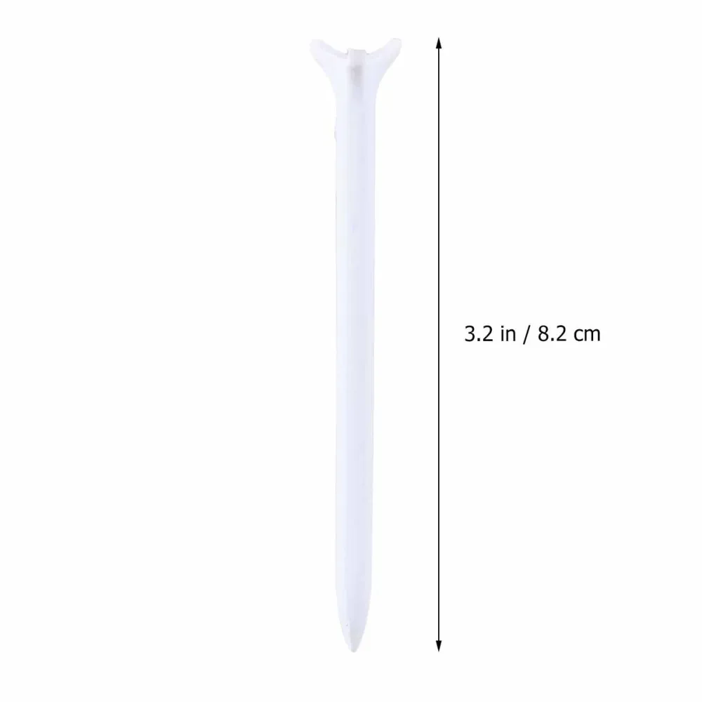

25pcs Lightweight Durable New Plastic Zero Friction Tour 3-Prong Tees (White)