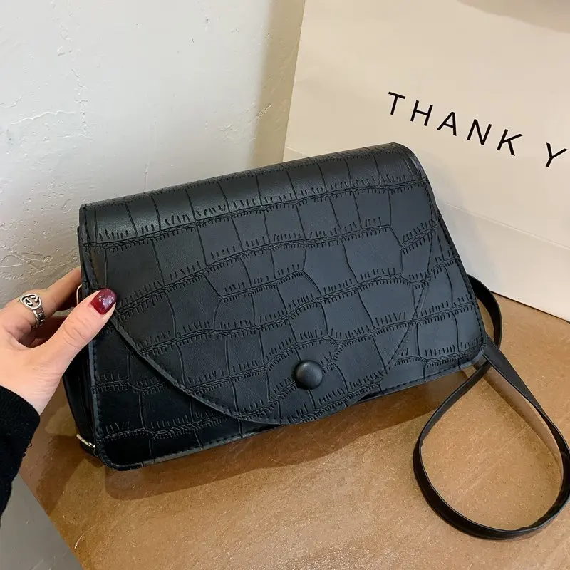 

Fashion Lattice Pattern Messenger Bags for Women 2021 PU Leather Small Square Flap Solid Casual Travel Shoulder Crossbody Bags