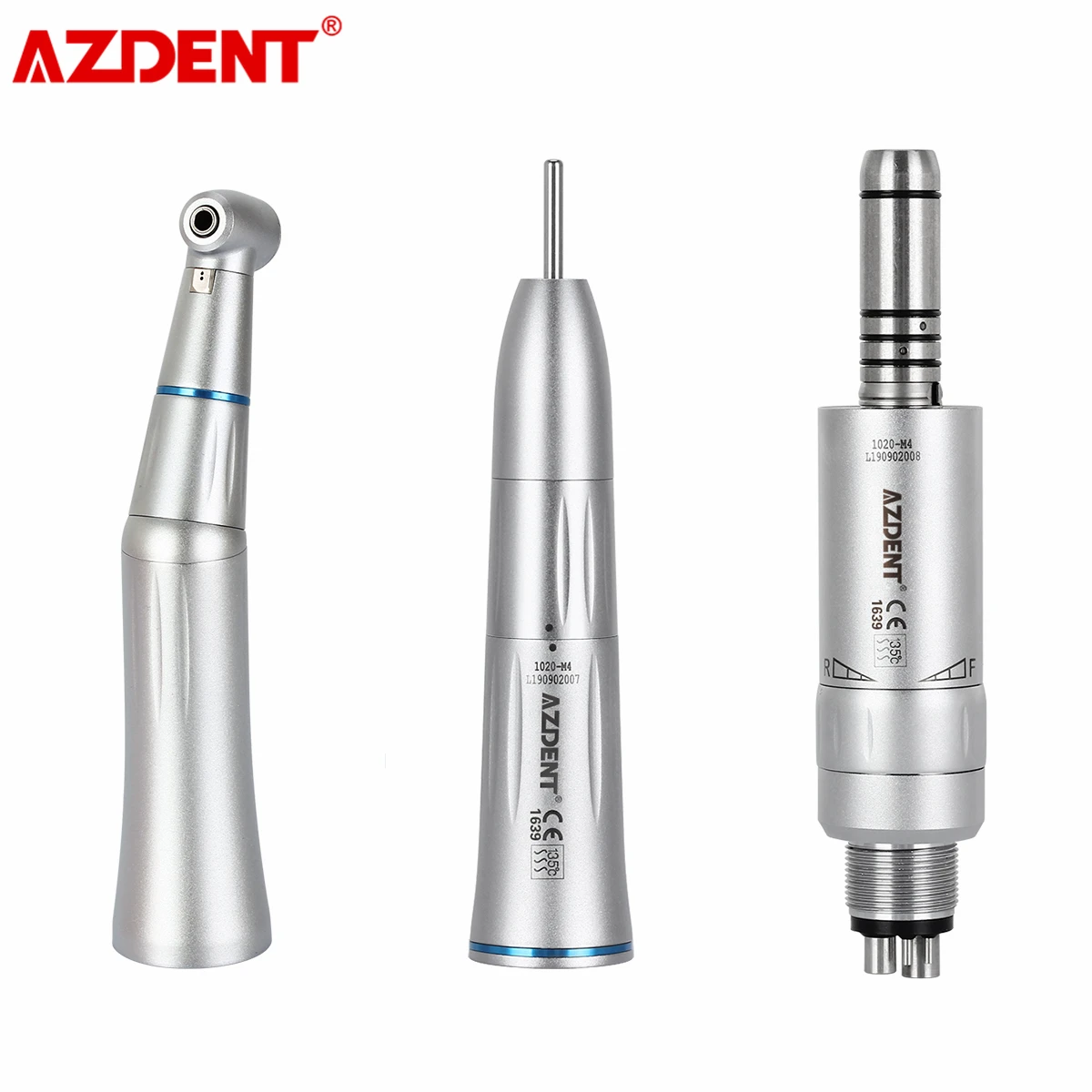 AZDENT Dental 1:1 контр-угол прямой нос конус Воздушный Двигатель низкая скорость