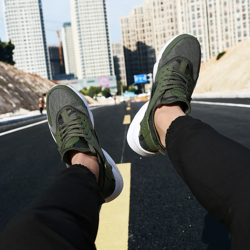 

YEINSHAARS Top Quality Black Shoes Lightweight Casual Mesh Mens Sneakers Flat Running Non Slip Footwear Summer Sport Large Size