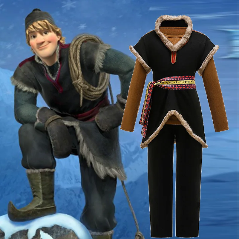 

Elsa Kristoff Cosplay Costume Toddler Boys Clothes Winter Kids Clothes Sets Autumn Sports Suit Carnival Baby Boys Clothing 8-12Y