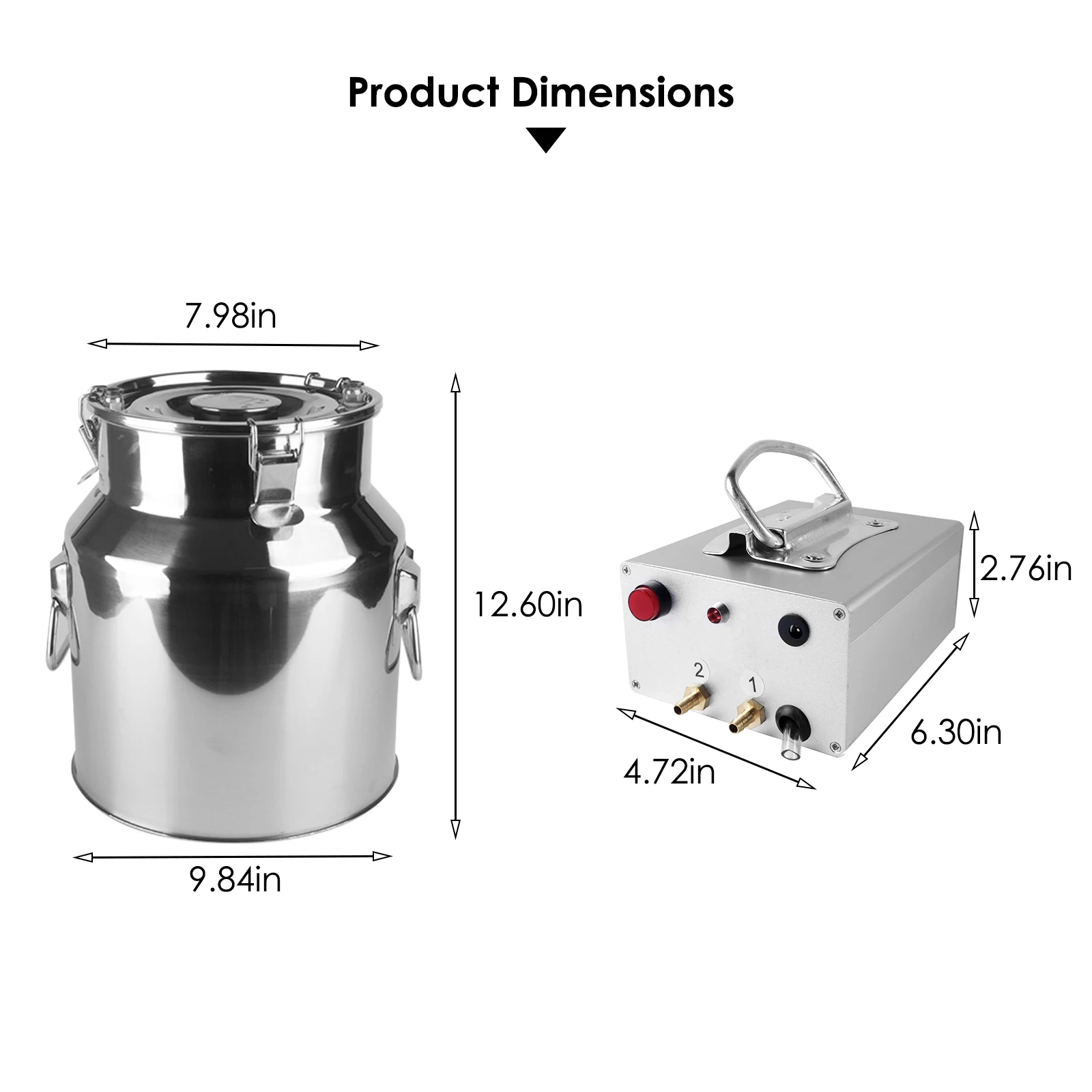 

14L Electric Milking Machine for Farm Cows Cattle Goat 220V Stainless Steel Bucket Pulsating Milking Machine Vacuum Pump Bucket
