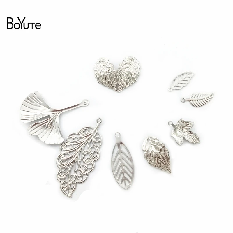 BoYuTe Металл Нержавеющая сталь Ginkgo кленовый лист подвески Diy ручной работы