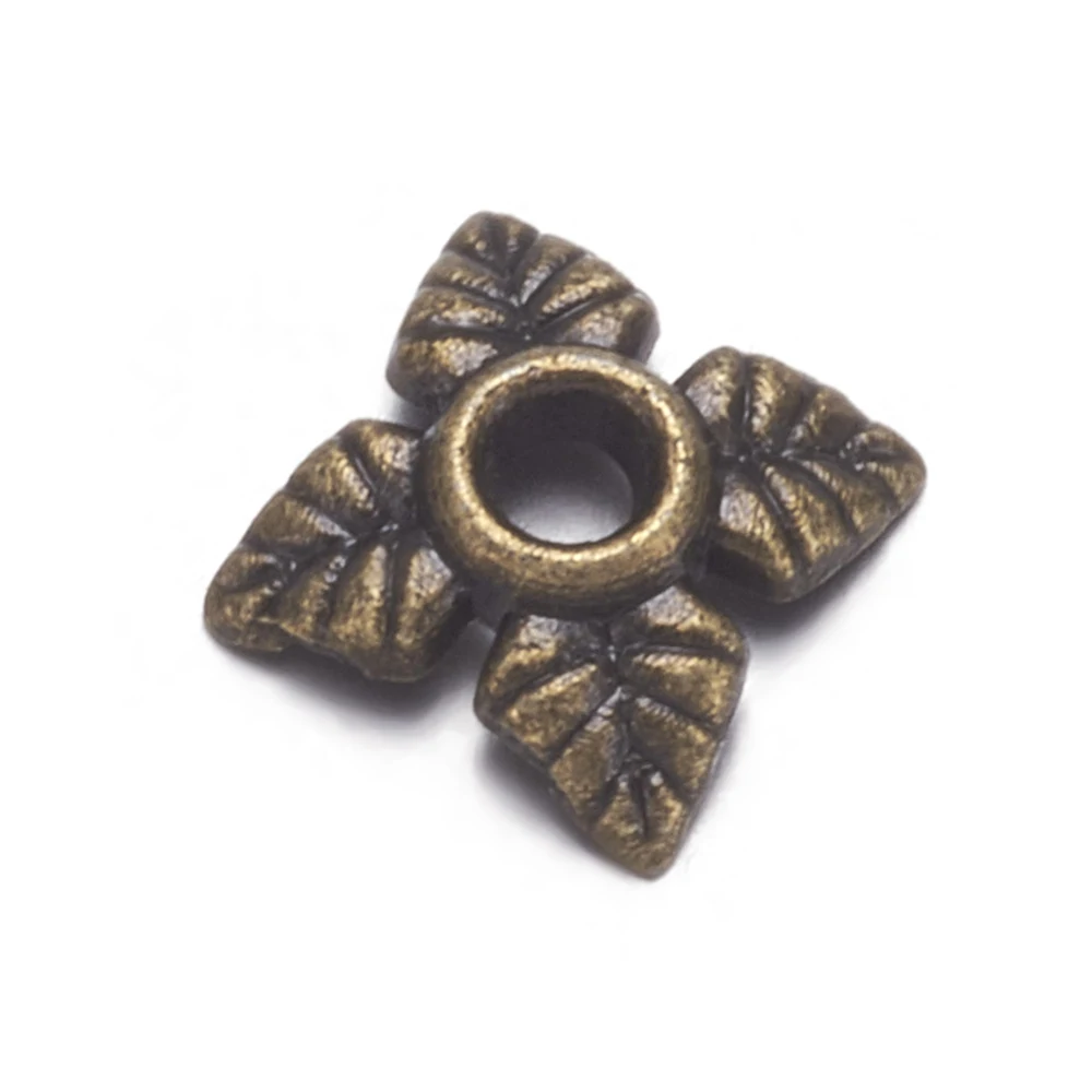 

100 pc Tibetan Style Alloy Bead Caps Cadmium Free & Nickel Free & Lead Free Flower Antique Bronze 6x6x2mm Hole: 1mm